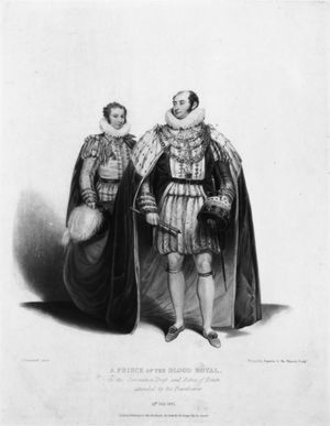 Thumbnail image for A PRINCE OF THE BLOOD ROYAL, In the Coronation Dress and Robes of Estate, attended by his Trainbearer 19th July 1821