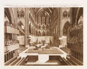 Thumbnail image for A PROSPECT of the Inside of the Collegiate Church of ST. PETER in WESTMINSTER Coronation 1685