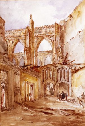 Thumbnail image for view of the Cloisters after the Fire 1834