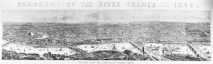 Thumbnail image for PANORAMA OF THE RIVER THAMES IN 1845 GIVEN WITH THE ILLUSTRATED LONDON NEWS \n
