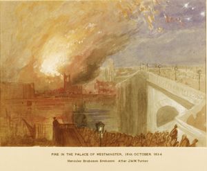 Thumbnail image for Fire in the Palace of Westminster, 18th October 1834 Hercules Brabazon Brabazon.