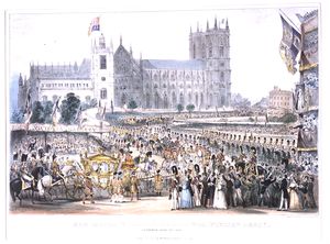 Thumbnail image for Her Majesty Proceeding in State to Westminster Abbey Crowned June 28th 1838 Coronation of Queen Victoria